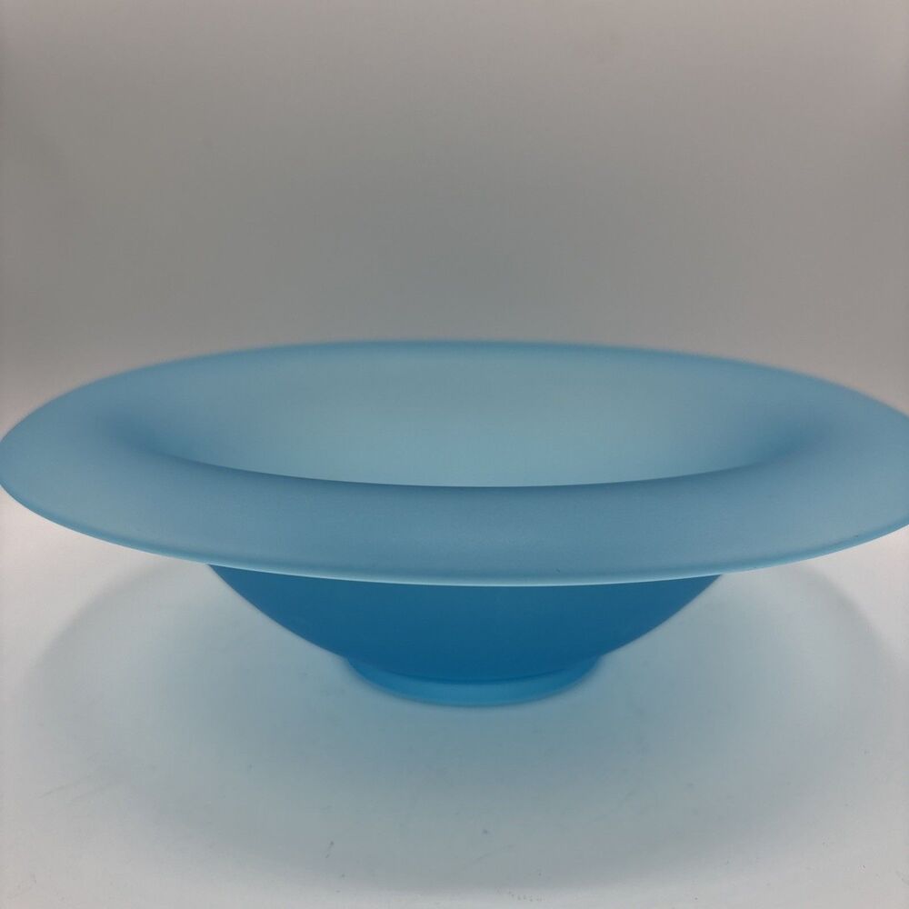 Vintage Tiffin "Sky Blue" Satin Glass Centerpiece Bowl, 11.75”, 1920s